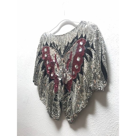 Sequin butterfly poncho top festival wear - Picture 2 of 8